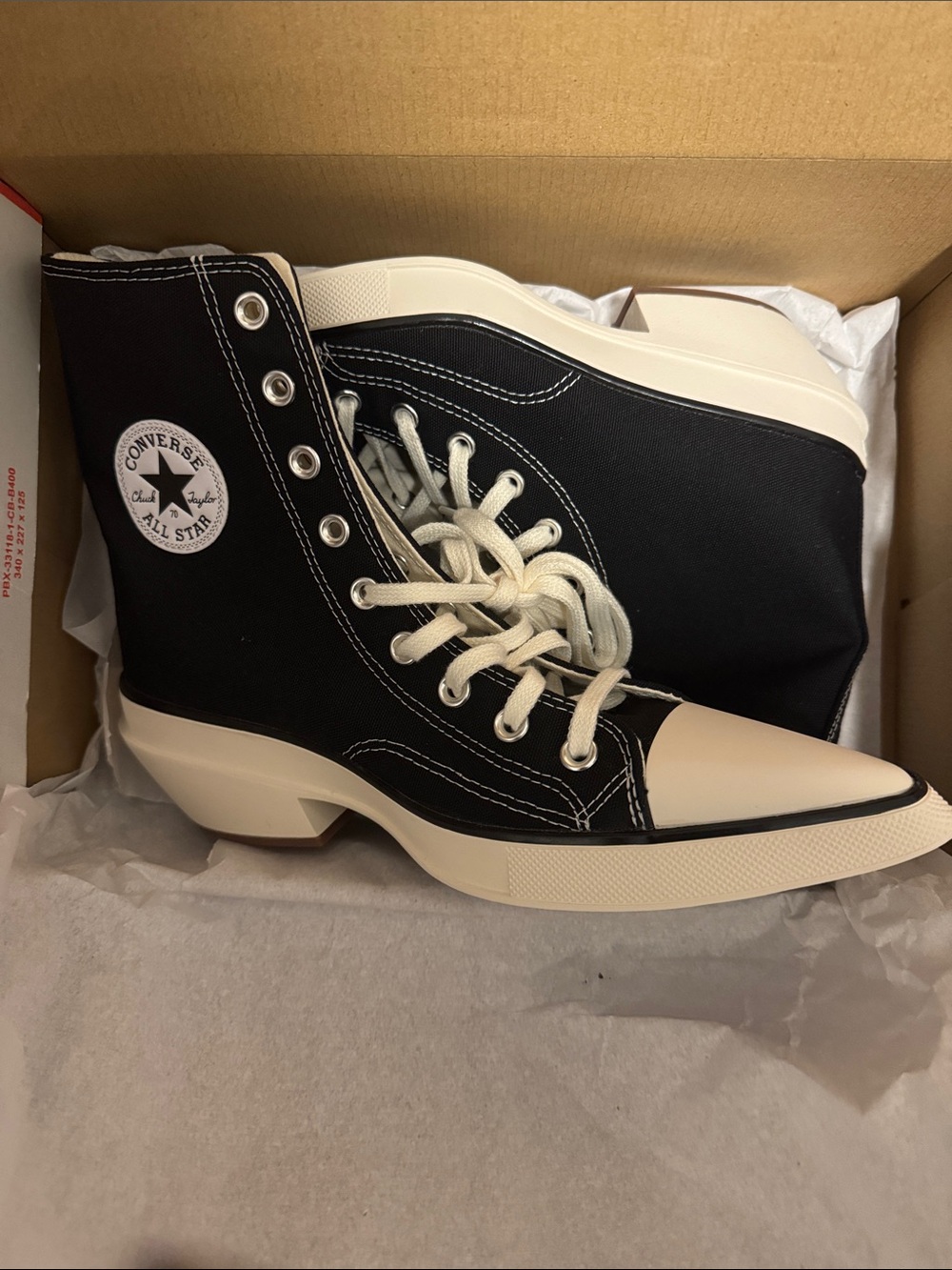 Converse Black and Cream Lace-Up Cowboy Boots